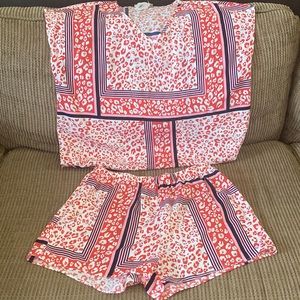 CES FEMME WOMENS TOO AND SHORT SET SIZE LARGE